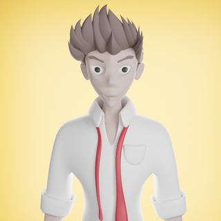 thin man Art men model character tie hairstyles skinny 3d print model - Mito3D