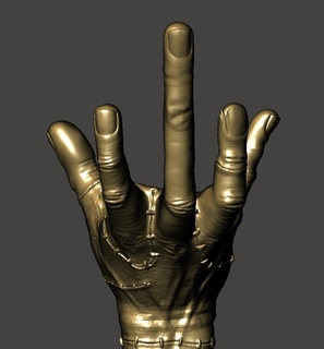 cosa medio dedo Addams dedos miércoles mano 3d print model - Mito3D