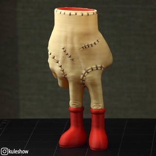 thing red boots pencil holder pencilholder fingers hand art toy funny wednesday halloween 3d print model - Mito3D