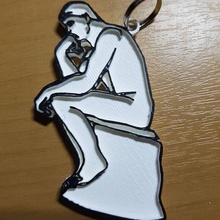 thinker keychain jewelry keychains 3d print model - Mito3D