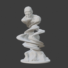 thinker twisted art rodin distort distortion twist deco decoration statue sculpture 3d print model - Mito3D