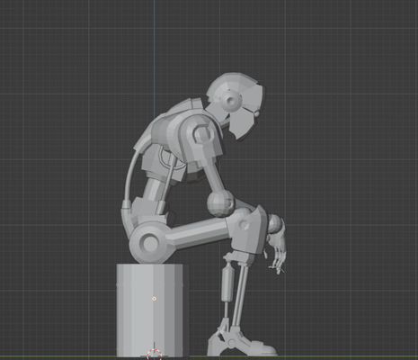 pensiero robot arte giocattolo video gioco poli figura scultura sci fi 3d print model - Mito3D