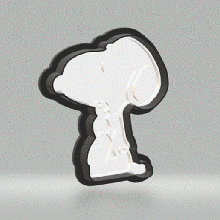 thinking snoopy cutter cookie animated caricatures 3d print model - Mito3D