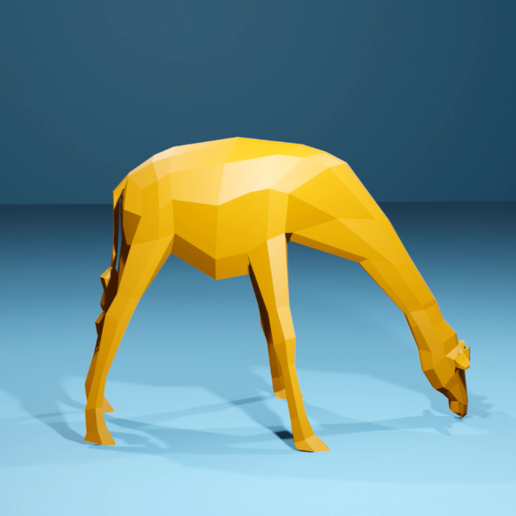 sete giraffa art giocattolo strumento animale low poly 3D print model - Mito3D