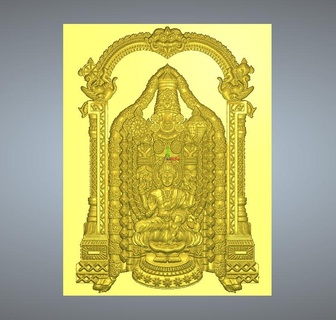 thirupathi balaji lakshmi madera tallado 3d print model - Mito3D