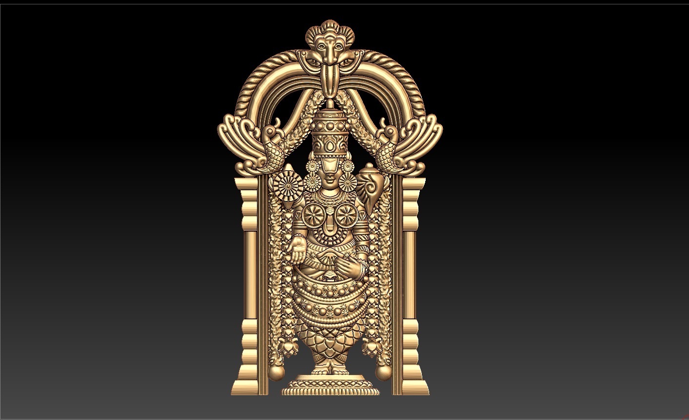 thirupathi balaji pendent perumal vaikuntha garuda thirumangai azhwa alvars ranganatha sudarshana chakra vishnu sahasranama thirupathi-balaji venkatachalapathy lakshmipati venkateswara 3D print model - Mito3D