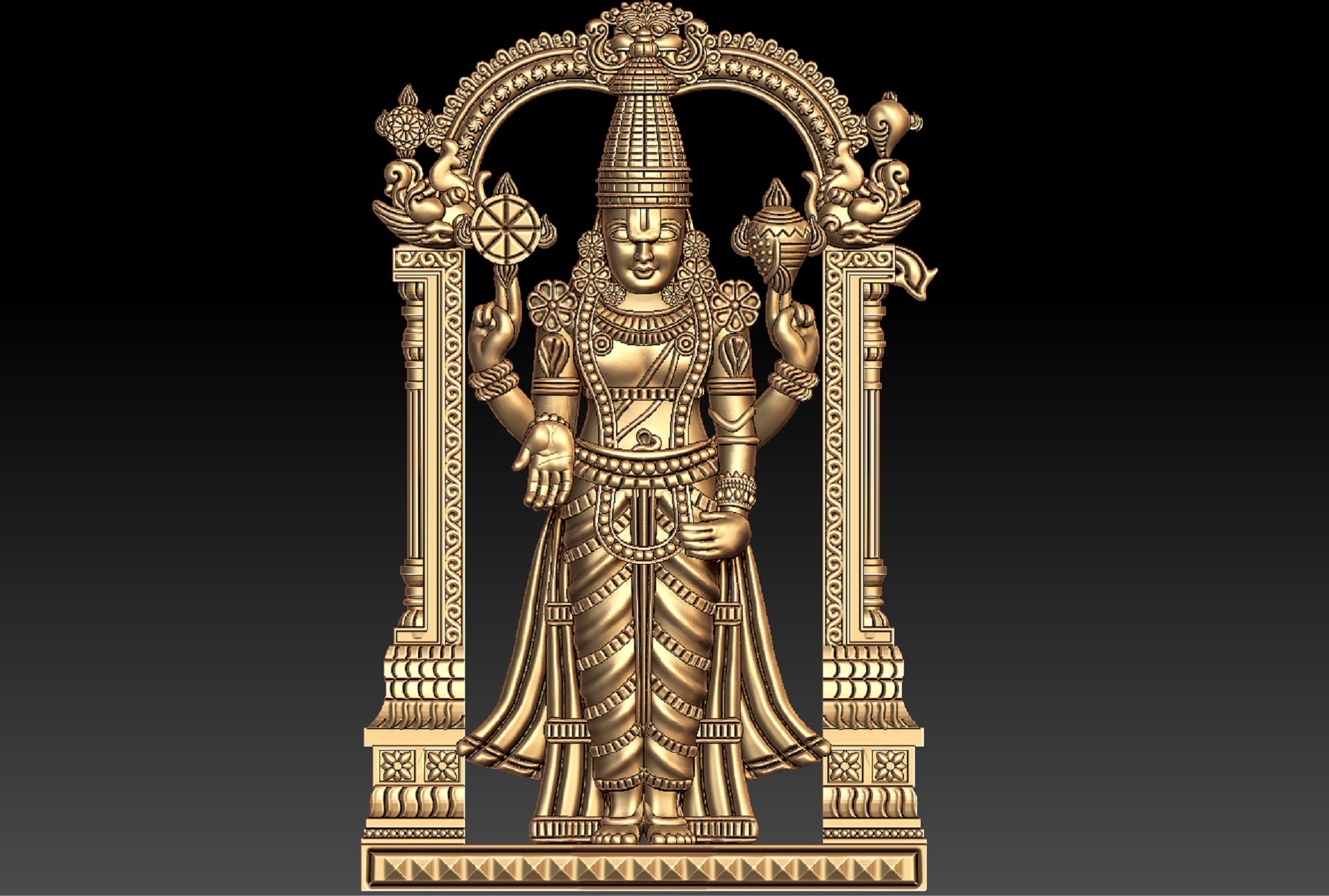 Thirupati balaji pendente perumale Vaikuntha garuda thiromangai azhwa serio ranganatha sudarshana chakra vishnu sahasranama thirupathi venkatachalapathy lakshmipati venkateswara 3D print model - Mito3D