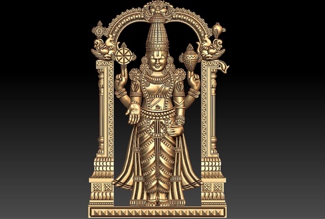 thirupathi balaji pendiente perumal Vaikuntha garuda thirumangai azhwa serio ranganatha sudarshana chakra vishnu sahasranama venkatachalapatia lakshmipati Venkateswara 3d print model - Mito3D