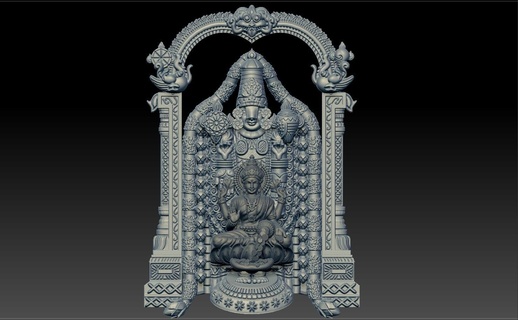 thirupathi lakshmi pendiente perumal Vaikuntha garuda thirumangai azhwa serio ranganatha sudarshana chakra vishnu sahasranama balaji venkatachalapatia lakshmipati Venkateswara 3d print model - Mito3D