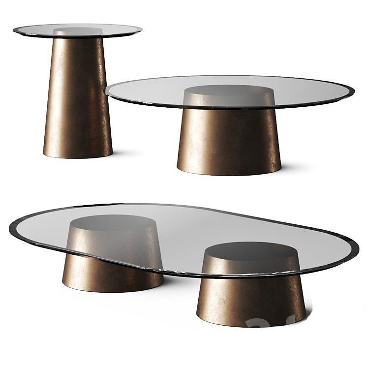 tholos Home casa encore italy bronze brass coffee table art_deco neoclassical glass 3D print model - Mito3D