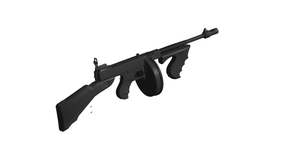 thompson submachine gun 3d print model - Mito3D