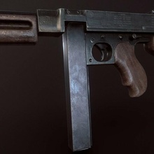 Thompson mitraillette pistolet modèle arme machine 3d print model - Mito3D
