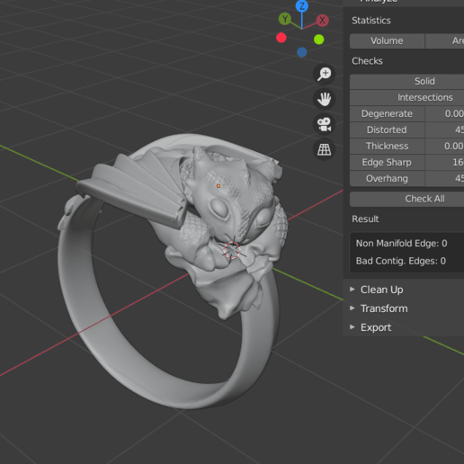 thootless dragon ring skull jewelry sterling sculpture 3D print model - Mito3D