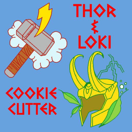 Thor Loki biscuit coupeur 3D print model - Mito3D