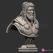thor bust avenger 4 infinity war endgame marvel 3d print model art head iron man captain america long hair fat 3d print model - Mito3D