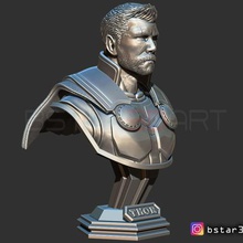 thor büstü kısa saç sonsuz savaş -avenger - marvel sanat baş kafa demir adam kaptan Amerika endgame uzun yağ 4 avenger 3d print model - Mito3D
