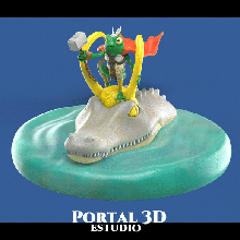 thor Frosch Diorama Tier Spielzeug Monument Asgar Wunder Kunst Aktion Zahl Sammlerstück odin impression3d Digital Skulptur 3d print model - Mito3D