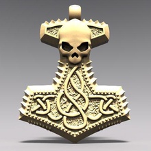 thor hammer 2 jewelry keychain keyring viking odin medieval jannie warrior 3d print model - Mito3D