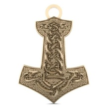 thor hammer 3 jewelry pendant keychain keyring viking celtic medieval pendants 3d print model - Mito3D