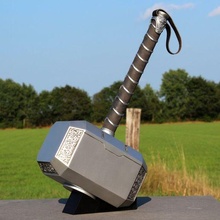 Thor martelo mjolnir ficar pé cosplay maravilha filme suporte adereços thors trovão traje 3d print model - Mito3D