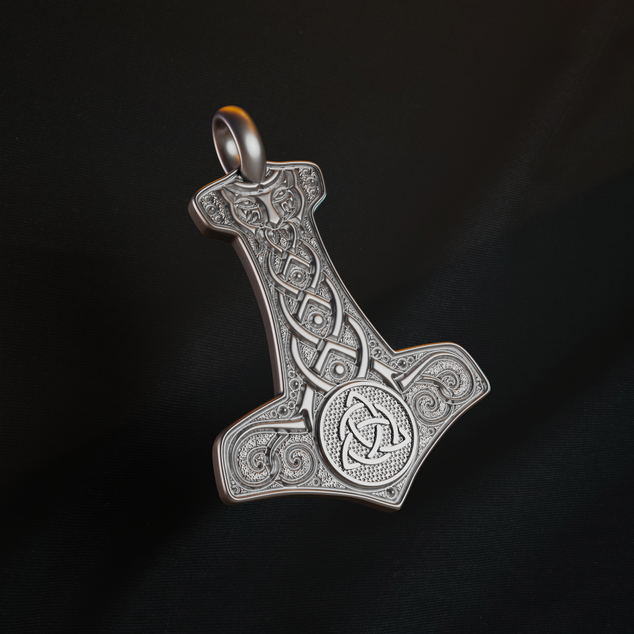 thor hammer pendant viking celtic necklaces jewelry 3D print model - Mito3D