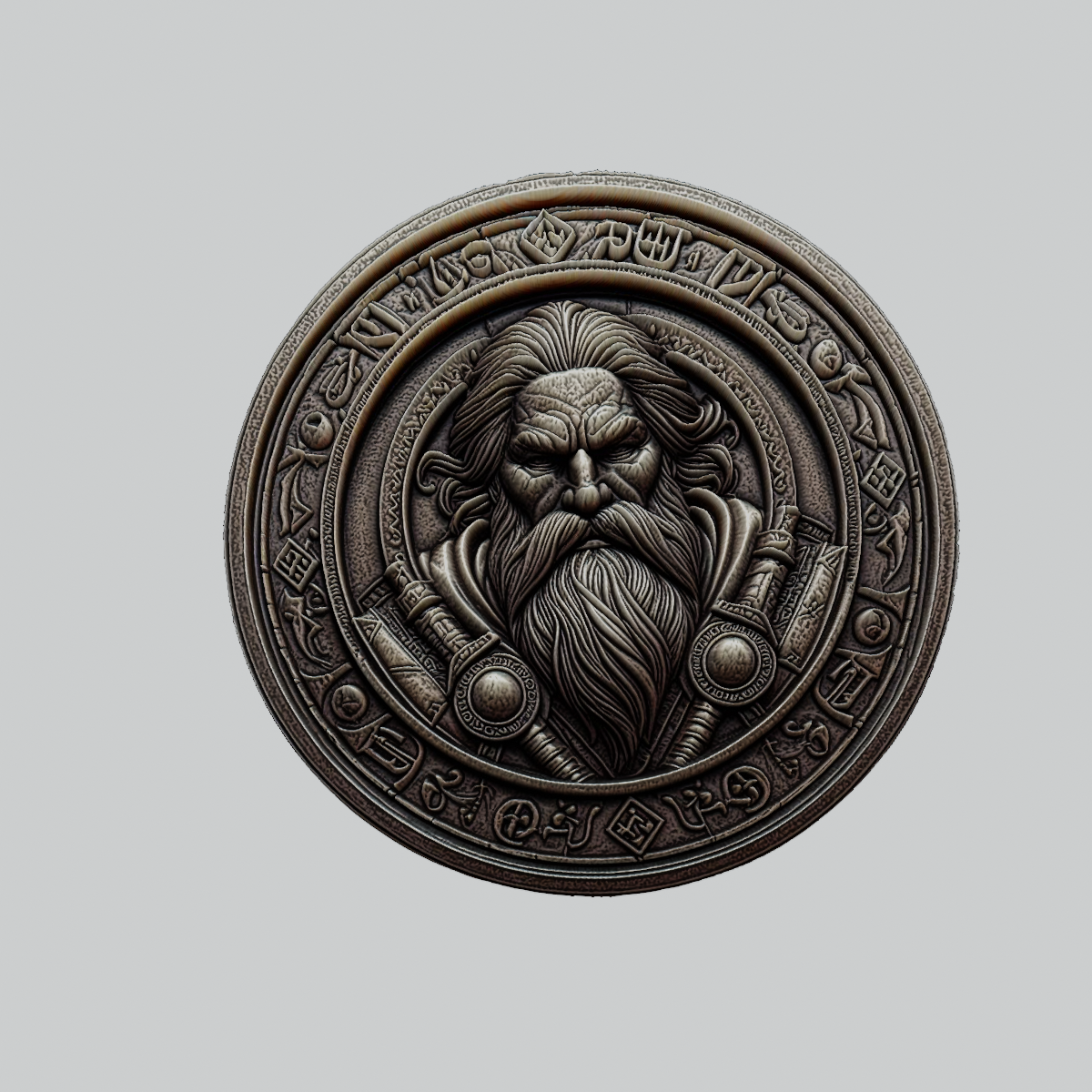 thor mitologia deus medalhão arte nórdico odin pingente 3D print model - Mito3D