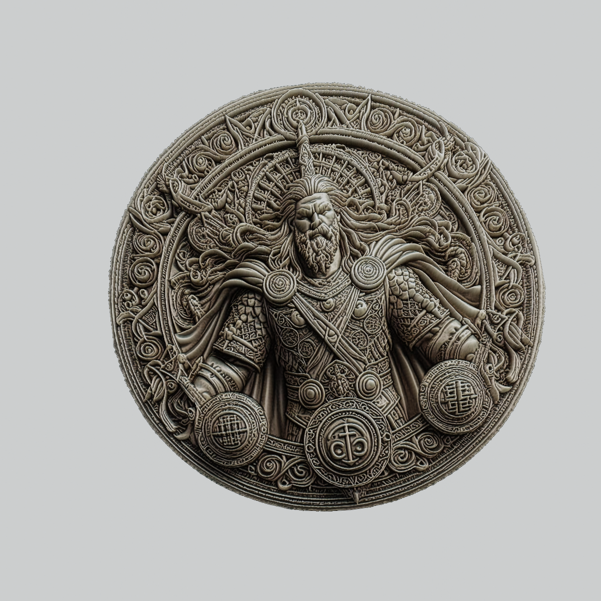 thor mitologia deus medalhão arte nórdico odin pingente 3D print model - Mito3D