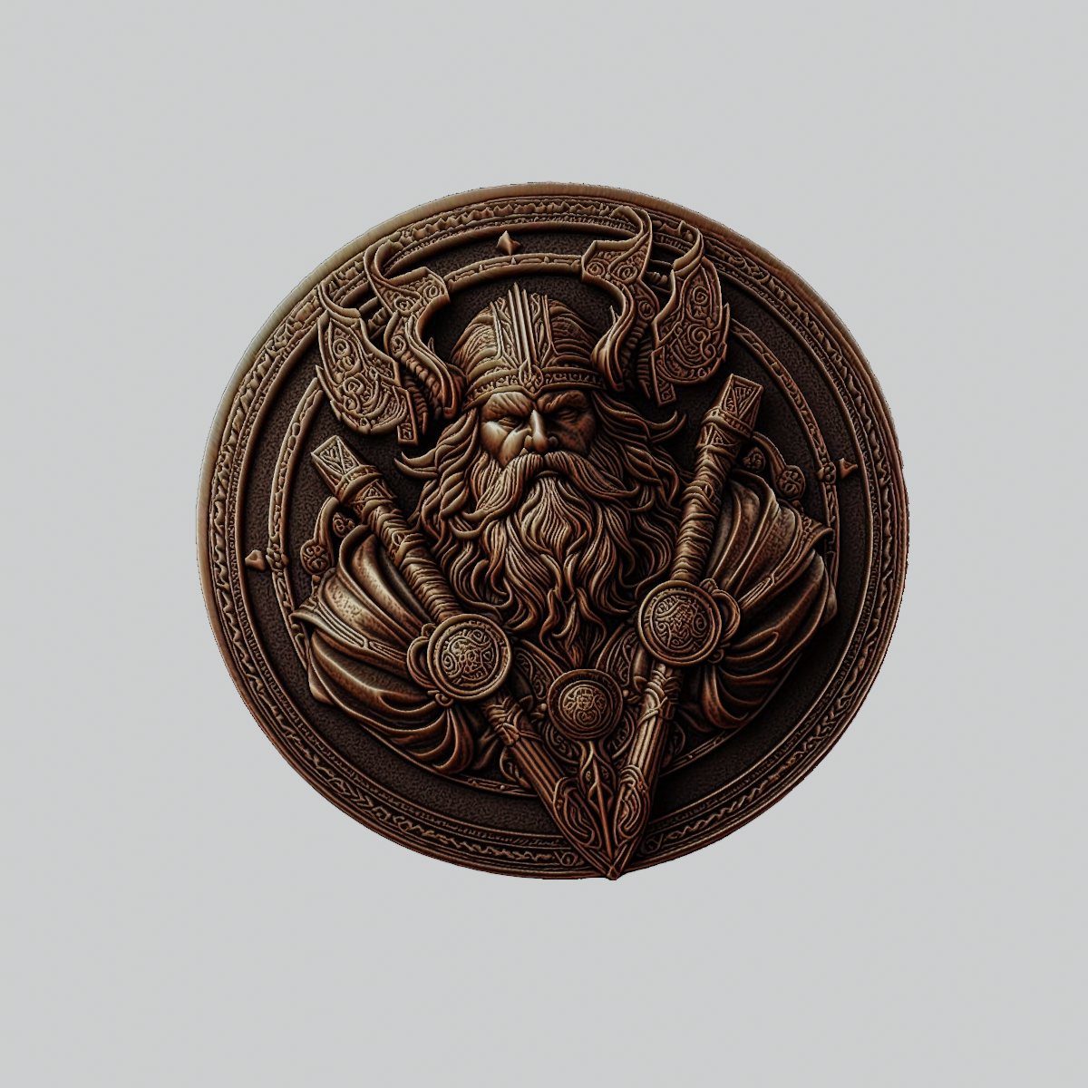 thor mythology god medallion art norse locket odin pendant 3D print model - Mito3D