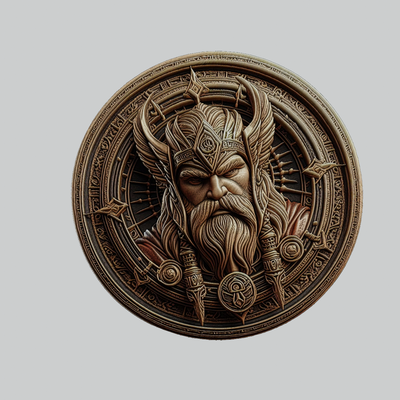 thor mitoloji tanrı madalyon sanat norse odin kolye 3d print model - Mito3D