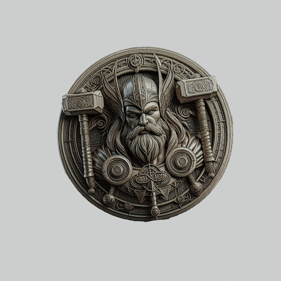 thor mitología dios medallón arte nórdico odin colgante pendiente 3d print model - Mito3D