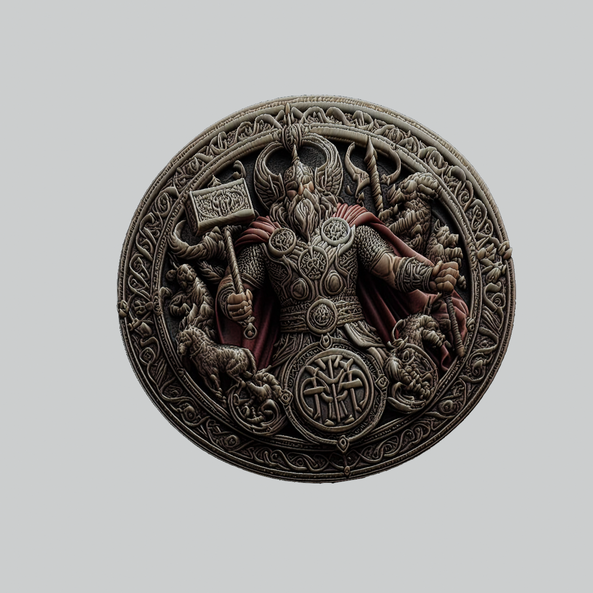 thor mythologie dieu médaillon art norrois odin pendentif 3D print model - Mito3D