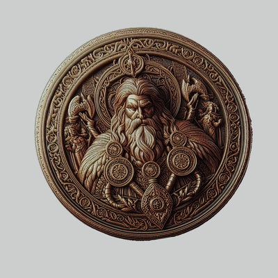 thor mitoloji tanrı madalyon sanat norse odin kolye 3d print model - Mito3D
