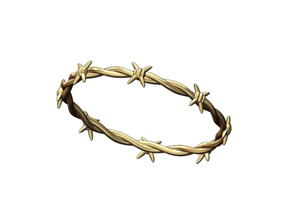 thornes barbwire bangle 3d print model barbed wire bling religious bracelet gold silver sterling wristband jewelry printable jewellery hip hop fashion 3d print model - Mito3D