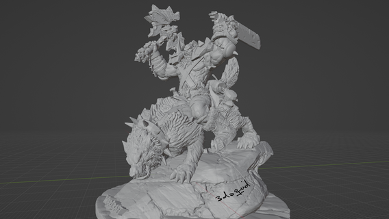 thrall orc wolfrider warcraft blizzard statue game fan art fanmade mini figure collectable 3d print model - Mito3D