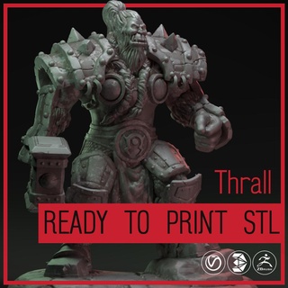 thrall ready print warcraft Art world of wow orc ogr video game rts mmorpg character creature sculpture miniature figure dnd rpg 3d print model - Mito3D