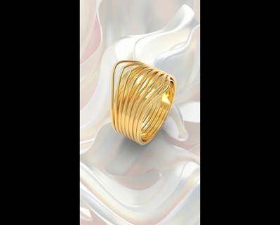 fio anel tópicos ouro elegante joalheria 3d print model - Mito3D
