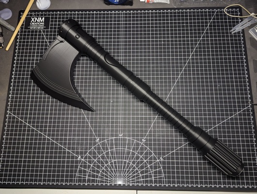 roscado futurista vikingo hacha ax arma ciencia fi ciencias ficción cosplay apuntalar accesorios arsenal nórdico runas futuro apoyo gratis 3d print model - Mito3D