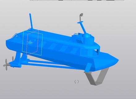 three dimensional modelo hidroala barco 3d print model - Mito3D
