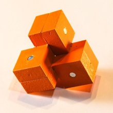 three cubes puzzle game block brainteaser brain teaser magnet puzzles 3d print model - Mito3D