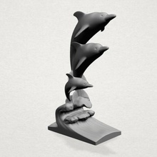 três dolphin various 3d print house human people characters miniatures figurines statue sculpture zodiac horoscope zoo animal moon 3d print model - Mito3D