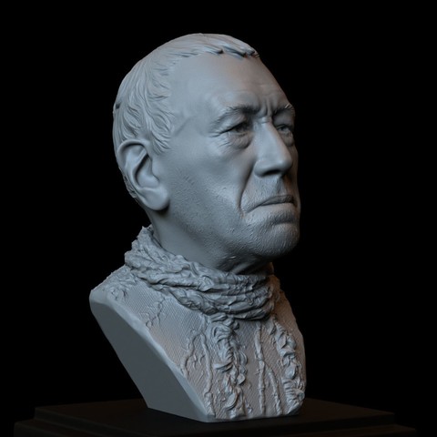 tres eyed raven max von sydow juego de tronos personaje 3d imprimibles modelo busto retrato escultura 153 mm altura descargable archivo stl art sidnaique fanart hueco 3D print model - Mito3D