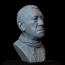 three eyed raven max von sydow game thrones character 3d printable model bust portrait sculpture 153mm tall downloadable stl file art sidnaique fanart hollow 3d print model - Mito3D