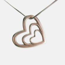 kolye üç kalp takı 3 trois cur pendentif pendentifs bijouterie pendaison collier colliers 3d print model - Mito3D