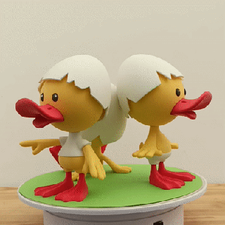 three little ducks duckling duck bird birds easter figures statuette art toy animal animals 3d print model - Mito3D
