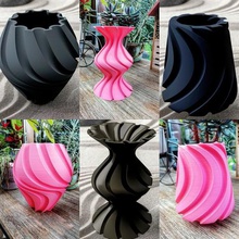 three twisted vases art soliflor pink deco complex original mothersday 3d print model - Mito3D