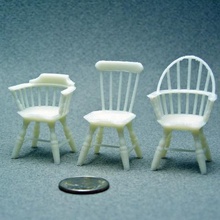 üç 124 windsor Sandalyeler ev 1to24scale dollhouse mobilya minyatür toscale model 3d print model - Mito3D