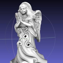 thriftstore ángel--digitalizado resculpt art scan ornamento de navidad xmas días festivos los religiosos orando 3d print model - Mito3D