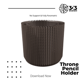 throne pencil holder parametric succulent planter desk flowe vase 3d print model - Mito3D