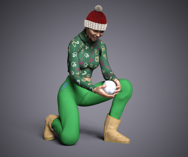 lançar neve bola 2 inverno Toque jogos trenó Natal decoração veado feliz alegre boneco nevado 3d print model - Mito3D