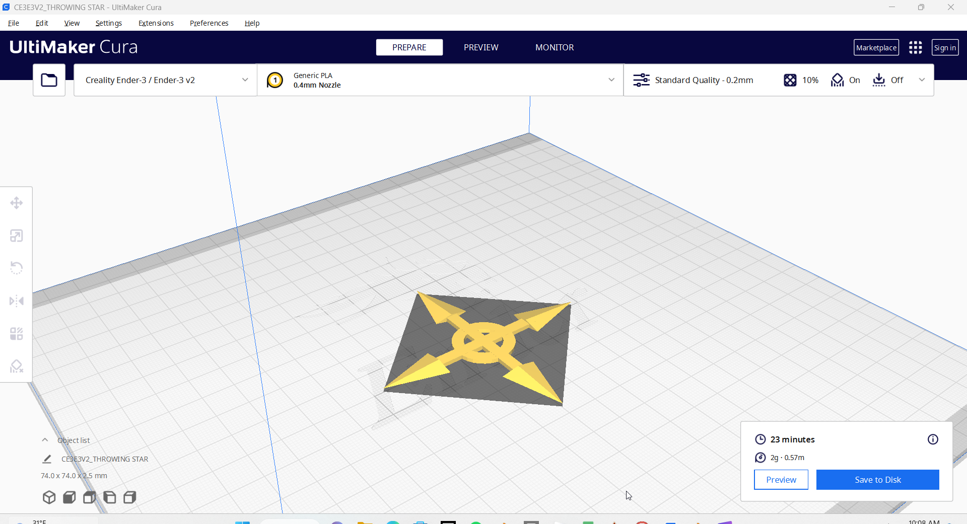 jogando Estrela 3D print model - Mito3D